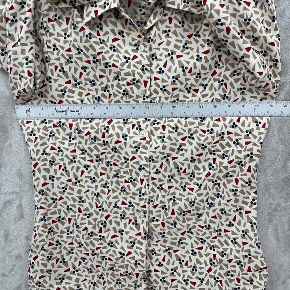 Sears Vintage 70s Perma-Prest Geometric Spread Collar Button Up Shirt - Picture 9 of 10